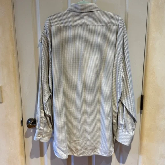 Peter Millar Men's Checkered Twill Shirt - Gray and White - Picture 4 of 7